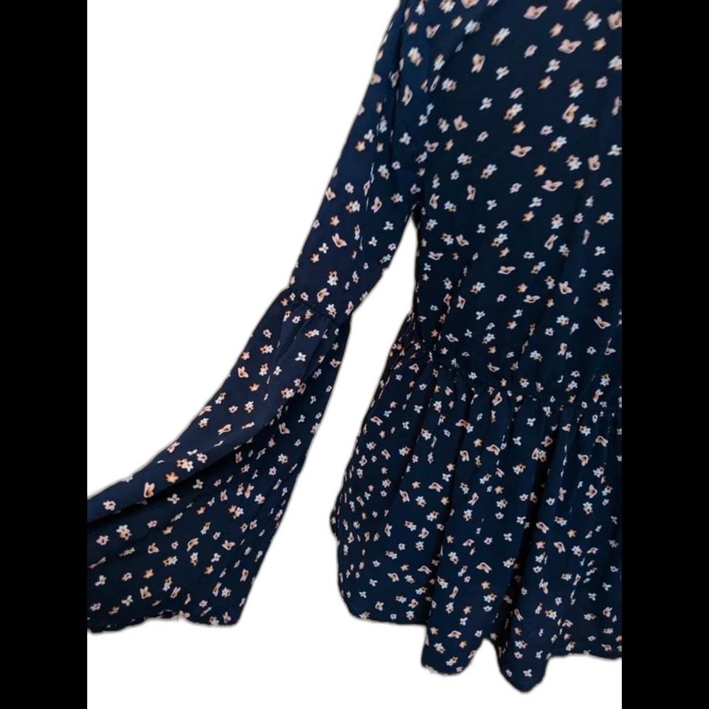 Babydoll Tunic Top Boho Bell Sleeve Size M